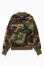 Load image into Gallery viewer, DP embroidered sleeve bomber / camo + pink
